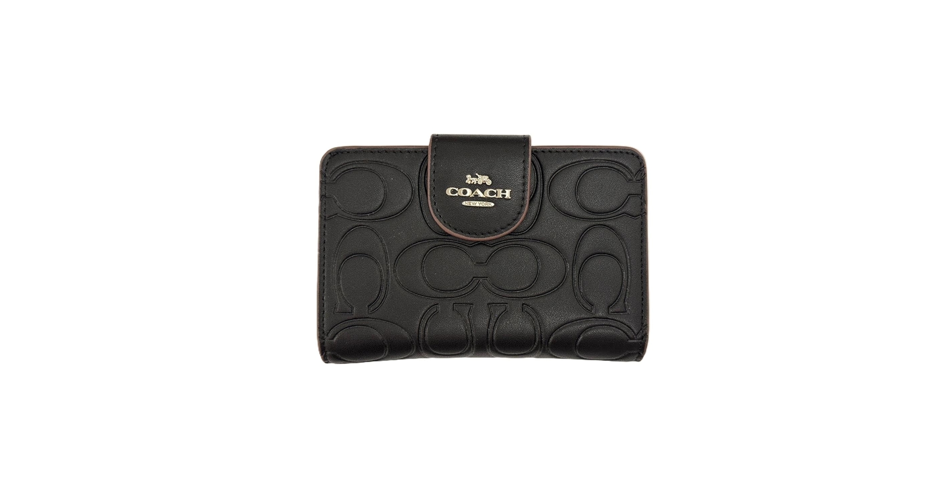 極美品　COACH コーチ　タビーミディアムウォレット　二つ折り財布　ブラック Brandol / COACH コーチ 二つ折り財布 タビー ミディアム